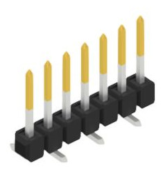 Pin header, 7 pole, pitch 2.54 mm, angled, black, 10047525