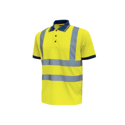 Short sleeved polo shirt with reflective