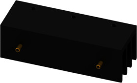 Extruded heatsink, (L x W x H) 60 x 19 x 21.45 mm, 7.5 K/W, black anodized, 10020274