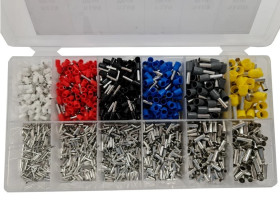 Zestaw tulejek izolowanych i nieizolowanych TI / TN - 2200 sztuk / Tulejki izolowane / Tulejki nieizolowane / BOX-2200
