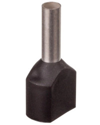 Końcówka tulejkowa izolowana TID 2x1,5mm2/8mm czarna cynowana TID2x1,5L8 /100szt./