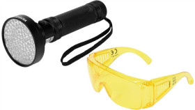 Zestaw Latarka Uv 100 Led I Okulary