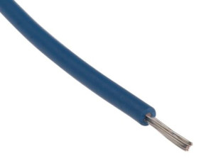 Przewód jednożyłowy linkowy, UL 3239, 0,33 mm², 17/0,16 mm, 22 AWG, XLPE, 6 kV DC, Niebieski, dł. 100m, RS PRO