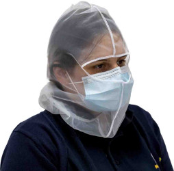 Kaptur ochronny, Biały, Jednorazowe, Nylonowe, szt. w opakowaniu: 10