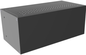 Aluminum enclosure, (L x W x H) 89 x 211 x 108 mm, black (RAL 9005), IP20, RM2U0804VBK