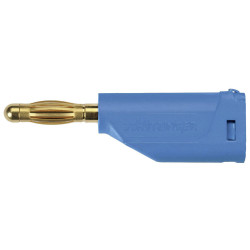 Sch&#xFC;tzinger DI FK 15 L Au/BL Spring-Loaded Plug 4mm Pin Blue 1pc