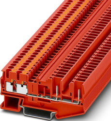 Through terminal block, push-in/plug connection, 0.14-4.0 mm², 4 pole, 24 A, 6 kV, red, 1149032