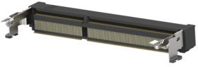 DIMM socket, 204 pole, pitch 0.6 mm (8.2 mm), copper alloy, gold plated for memory module, 2-2013311-1