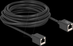 90334 Extension, Cat.6a, socket / socket, S/FTP, 7.5m, black
