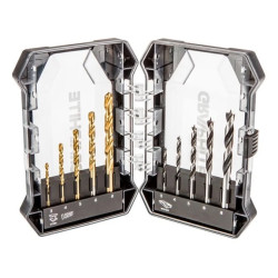 Zestaw wierteł 10 szt. - HSS 3, 4, 5, 6, 8 mm, do drewna 3, 4, 5, 6, 8 mm 55H200