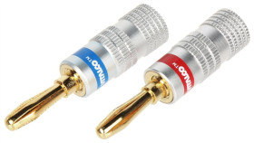 Para Wtyków Bananowych Ban-Plug-Hq Czerwony + Niebieski Vitalco