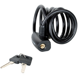 Master Lock 8126EURDPRO Black Self Coiling Keyed Cable 1.8m x 8mm