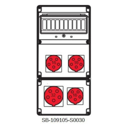 Rozdzielnica 1x5x32A 3x5x16A INA=32A IP54 SB-109105-S0030-54
