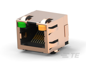 Złącze RJ45 Męski Złącze RJ45 Montaż na płytce Cat5 TE Connectivity, 90° 8-żyłowe