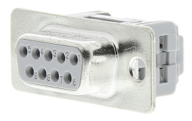 Złącze D-Sub 9-pinowe Żeński Kąt Proste Montaż na kablu raster 2.77mm