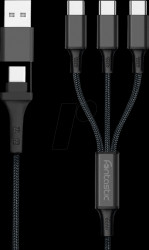 263385 Charging cable, 3x USB-C to USB-A/C