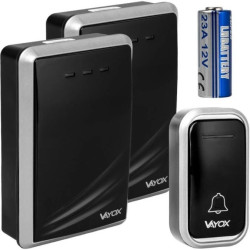 Dzwonek bezprzewodowy zasilany bateriami 3x1,5V AA / przycisk na baterie 23A12V VA0404 Vayox