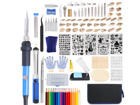 Pirograf wypalarka do drewna 60W lutownica grotowa zestaw 101 elementów DSC2 KIT5
