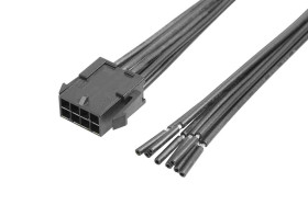 Kabel przewód-płytka, Micro-Fit 3.0, 300 V AC/DC, 8,5 A, raster: 3mm, 150mm, Cyna, Czarny