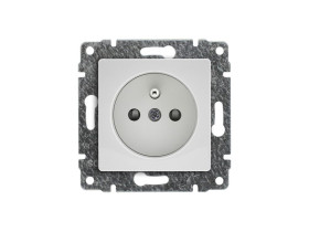 VENA Gniazdo pojedyncze z uziemieniem z przesłoną torów prądowych bez ramki biały 510434 KOS