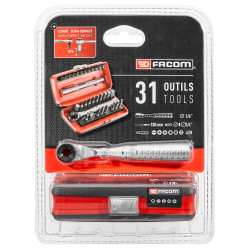 Zestaw końcówek do wkrętaka Sześciokątna, Phillips, Pozidriv, płaska, Torx l. elementów: 31 rozmiar: Hex 1.5, Hex 2,