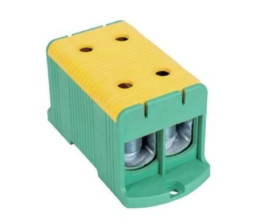 Blok rozdzielczy ‑ odgałęźny 2 ‑ polowy 35-240mm2 żółto - zielony montaż płaski FJ-E240/2/D 1000074
