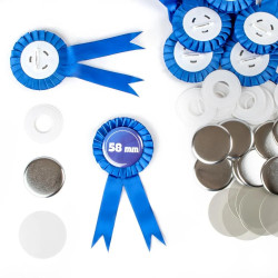 Kotylion z przypinką 58mm niebieski– zestaw 50 szt.