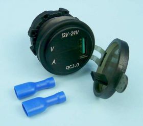 PANEL.WOLT.LED+ŁAD.USB BLUE 12-24V/3A