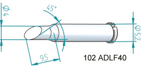 Grot lutowniczy ołówkowy Ersa do I - Narzędzie Kopytko 4 mm Serie 102