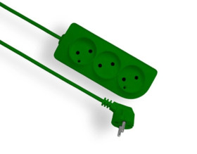 Przedłużacz CLASSIC 3-gniazda b/u 1,5m /OMY 2x1/ zielony PSN-31,5-7