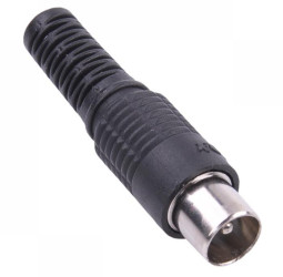 Wtyk antenowy prosty czarny/biały