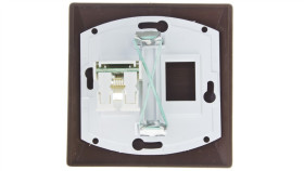 Akcent Gniazdo Komputerowe Pojedyncze Rj45 Kat.5E Forex Brązowe Gpk-1A/F/24