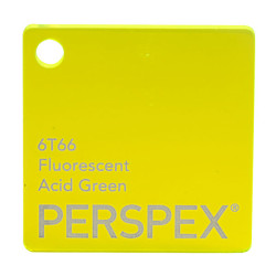 Perspex Cast Acrylic Sheet 600 x 400 x 3mm Fluorescent Acid Green