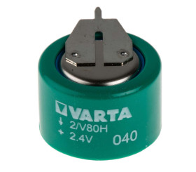 Akumulator monetowy 2.4V V80H Pin płytki drukowanej 15.5mm NiMH