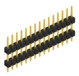 Pin header, 15 pole, pitch 2.54 mm, straight, black, 10056516