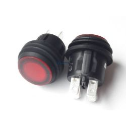 przełącznik przycisk. R13-527A, DPST, OFF-(ON) czerwony z podświetleniem
