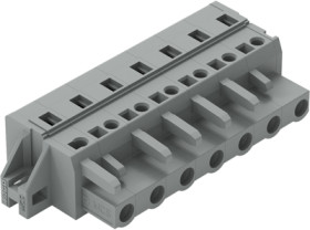 Socket header, 7 pole, pitch 7.5 mm, angled, gray, 231-207/031-000