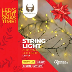 Lampki choinkowe - łańcuch GAŁĄZKA zielona CLF-01 600LED żółte 6m Forever Light