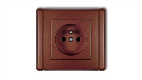 Flexi Gniazdo Pojedyncze Z/U 2P+Z Brązowy Metalik 9Fgp-1Zp