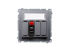 SIMON BASIC Gniazdo głośnikowe pojedyncze z polem opisowym (moduł) stal inox BMGL31.01/21 KONTAKT SIMON