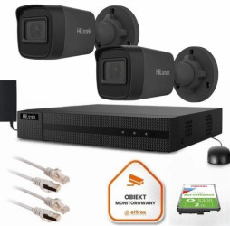 Zestaw do monitoringu Hilook 2 kamery IP IPCAM-B4-P Black 2K