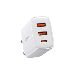 Ładowarka - zasilacz 5V/3A 9V/2A 12/1,5A PD3,0/30W sieciowa 2xUSB+USB-C biała BASEUS / CCXJ-E02 76968