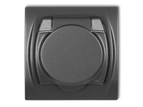 LOGO Gniazdo hermetyczne z uziemieniem (klapka grafitowa przesłony torów prądowych) grafitowy 11LGPB-1zp KARLIK