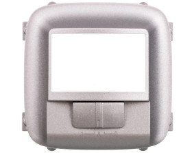 VALENA ALLURE Plakietka łącznika automatycznego bez zacisku n z przełącznikiem on/off aluminium 752380