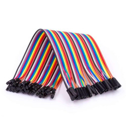 Jumper wire cable 40 pcs. each 20 cm F2F female to female compatible with Arduino and Raspberry Pi breadboard