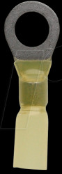 K403080HS Ring cable lug with shrink tubing - 4 ... 6 mm², M8, yellow