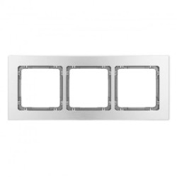 DECO Ramka uniwersalna potrójna - aluminium szczotkowane (ramka: srebrna spód: grafitowy) 7-11-DRA-3