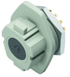 Panel socket, 12 pole, solder connection, snap lock, straight, 09 1724 000 12