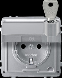 MEG2317-7260 Socket, hinged cover, lockable, 10 identical closures