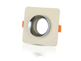 VT-862 Oczko halogenowe trzonek: GU10 gips ecru-chrom kwadratowa 3122 V-TAC